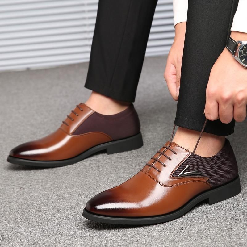 Formale Business-oxfords Aus Mikrofaser Mit Spitzer Zehenpartie