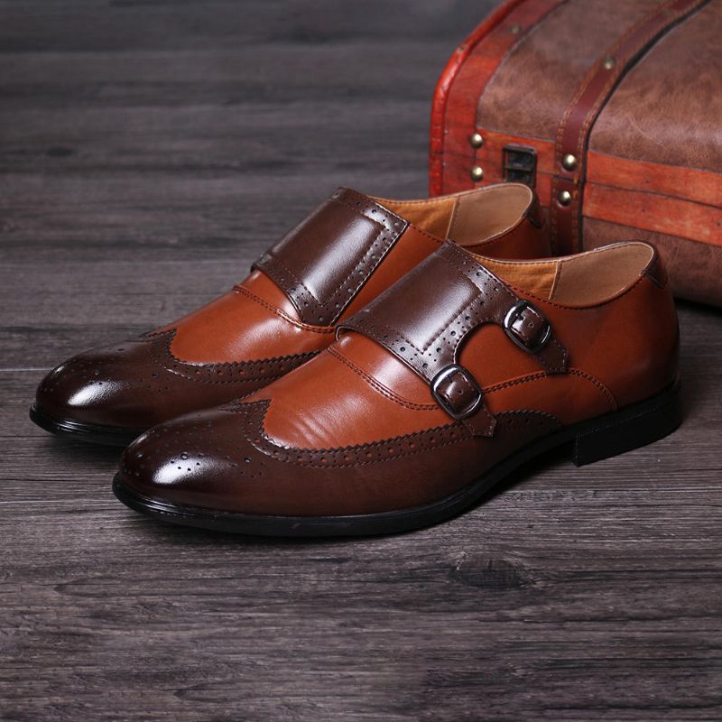 Herren Brogue Carved Casual Business Office Leder Oxfords