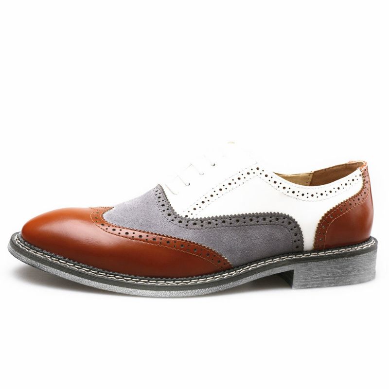 Herren Brogue Colorblock Oxfords Schnürschuhe Business Casual Formelle Schuhe