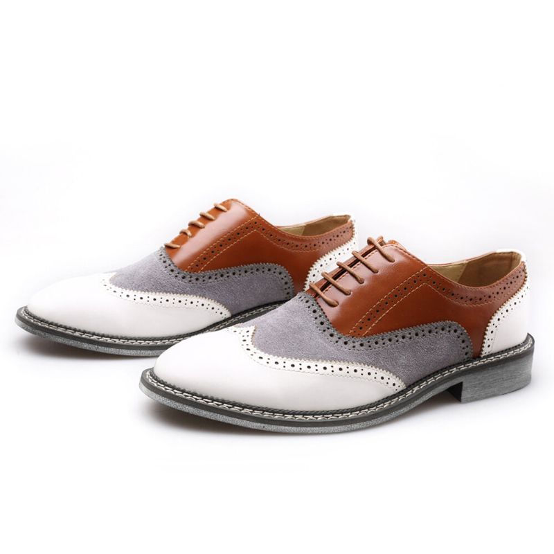 Herren Brogue Colorblock Oxfords Schnürschuhe Business Casual Formelle Schuhe