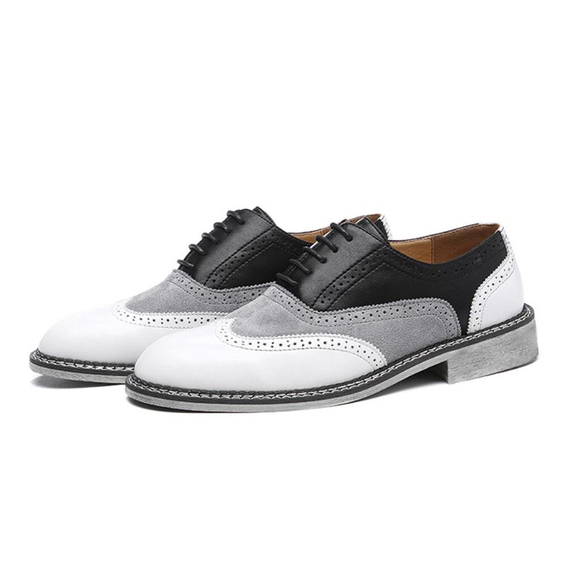 Herren Brogue Colorblock Oxfords Schnürschuhe Business Casual Formelle Schuhe