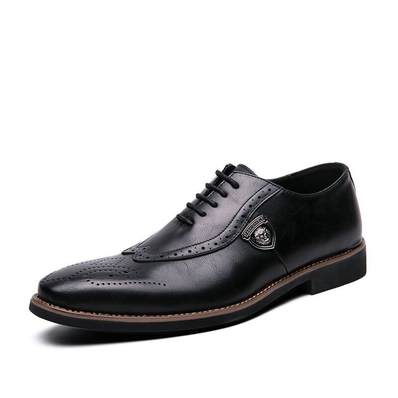 Herren Brogue Craved Spicing Dress Schuhe Mit Spitzer Zehenpartie