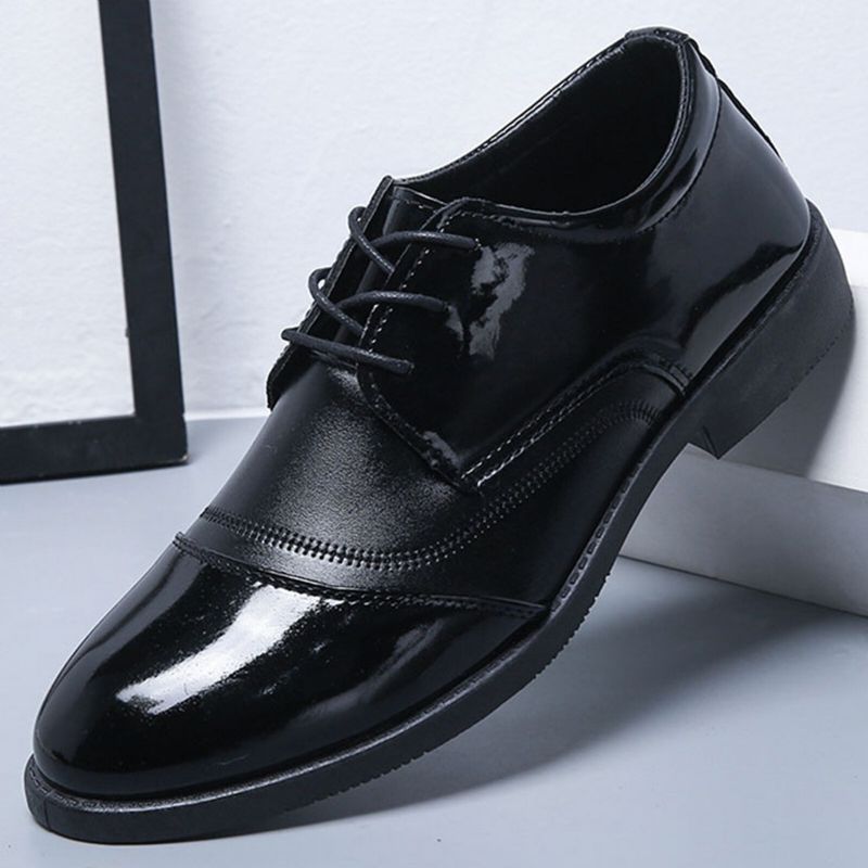 Herren Cap Toe Pointed Toe Business Casual Schnürschuhe