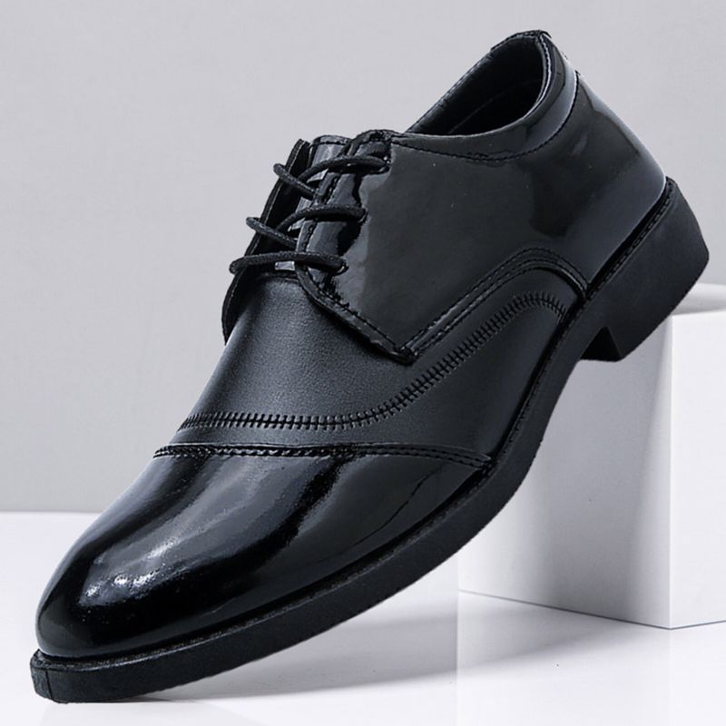 Herren Cap Toe Pointed Toe Business Casual Schnürschuhe