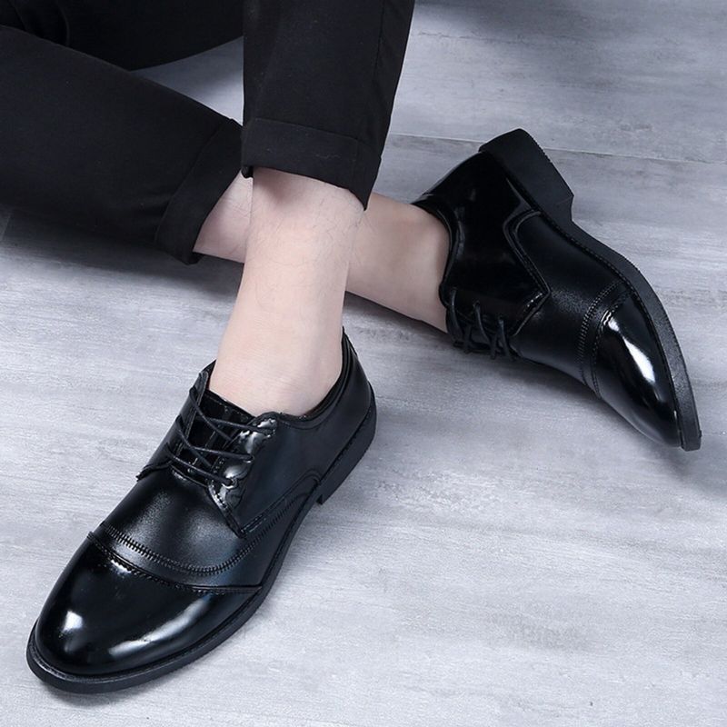 Herren Cap Toe Pointed Toe Business Casual Schnürschuhe