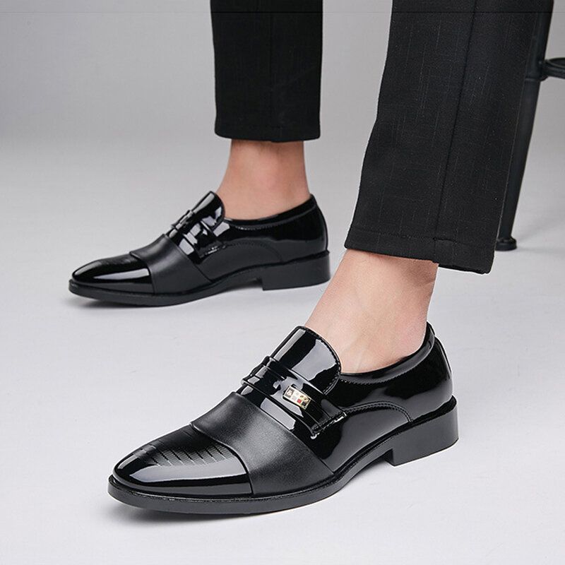 Herren Leder Bequeme Weiche Sohle Spitze Toe Slip On Dress Casual Business Schuhe