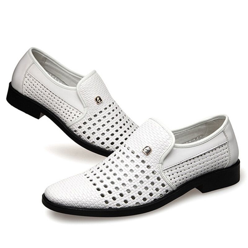 Herren-mikrofaser-lederloch Rutschfeste Atmungsaktive Business-casual-formelle Schuhe