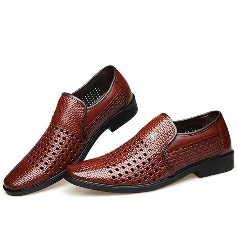 Herren-mikrofaser-lederloch Rutschfeste Atmungsaktive Business-casual-formelle Schuhe