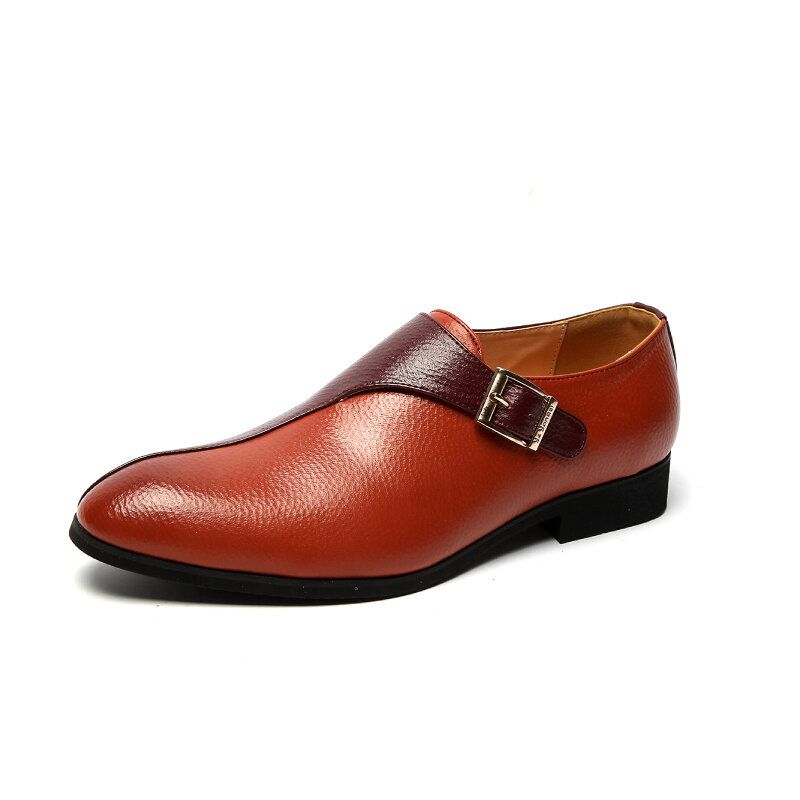 Herren Monk Business Schuhe Aus Pu-leder In Kontrastfarbe