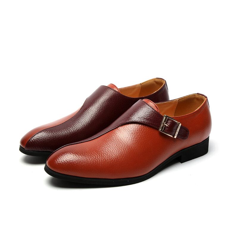 Herren Monk Business Schuhe Aus Pu-leder In Kontrastfarbe