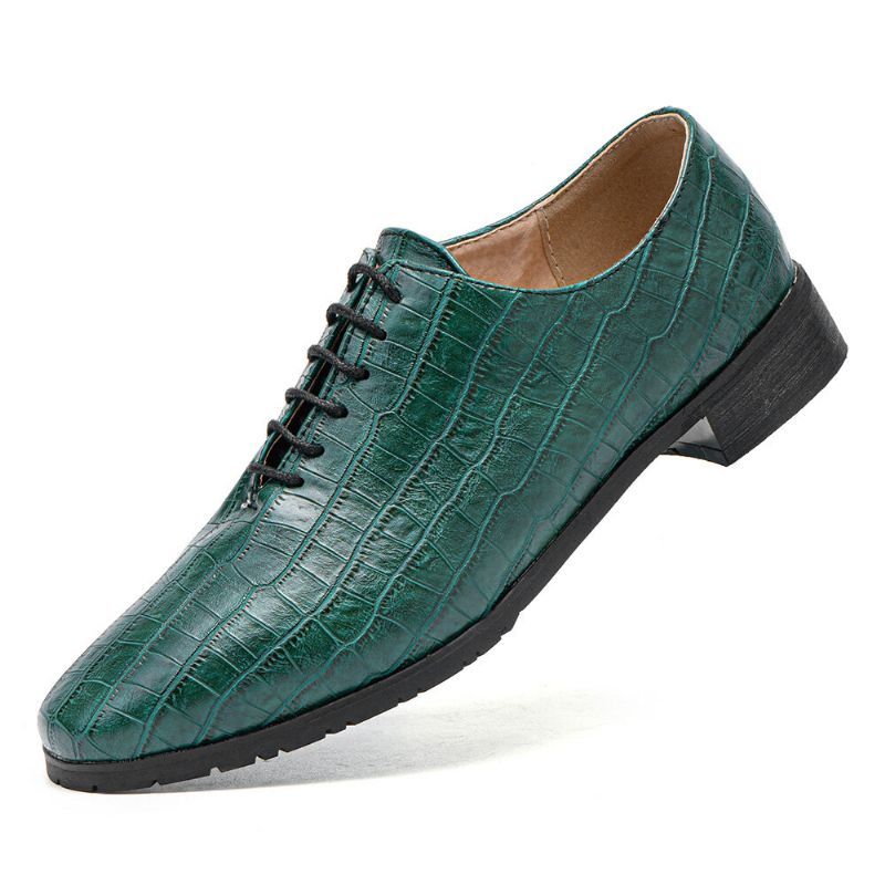 Herren Oxfords Mit Spitzer Zehenpartie Und Krokodilmuster