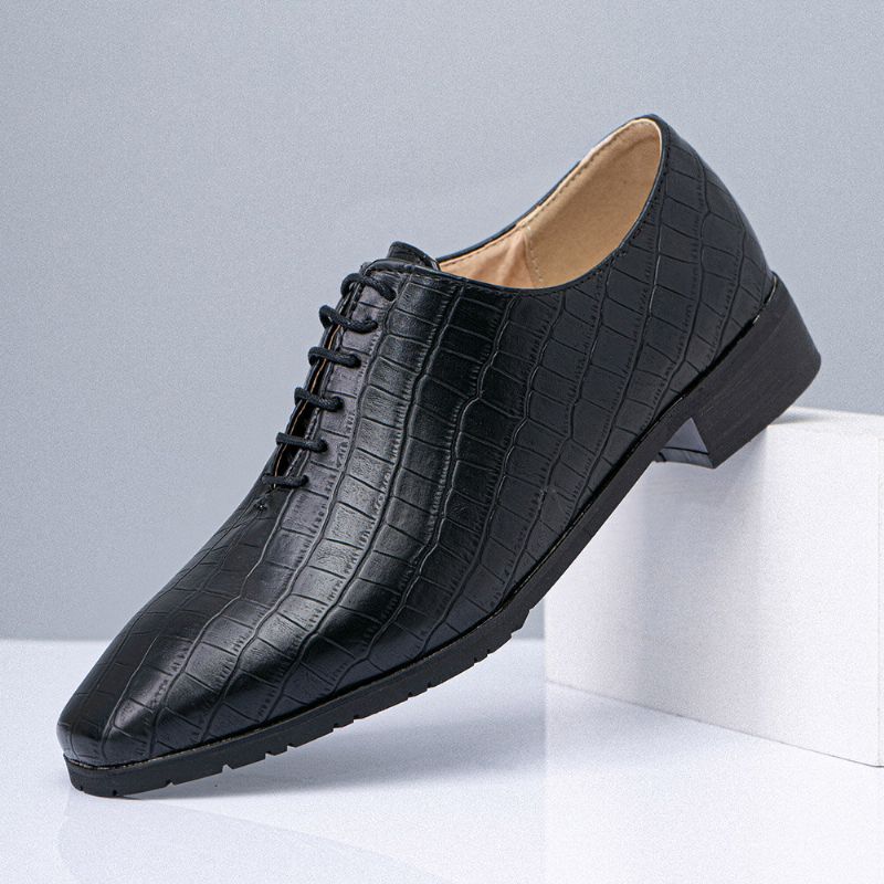 Herren Oxfords Mit Spitzer Zehenpartie Und Krokodilmuster