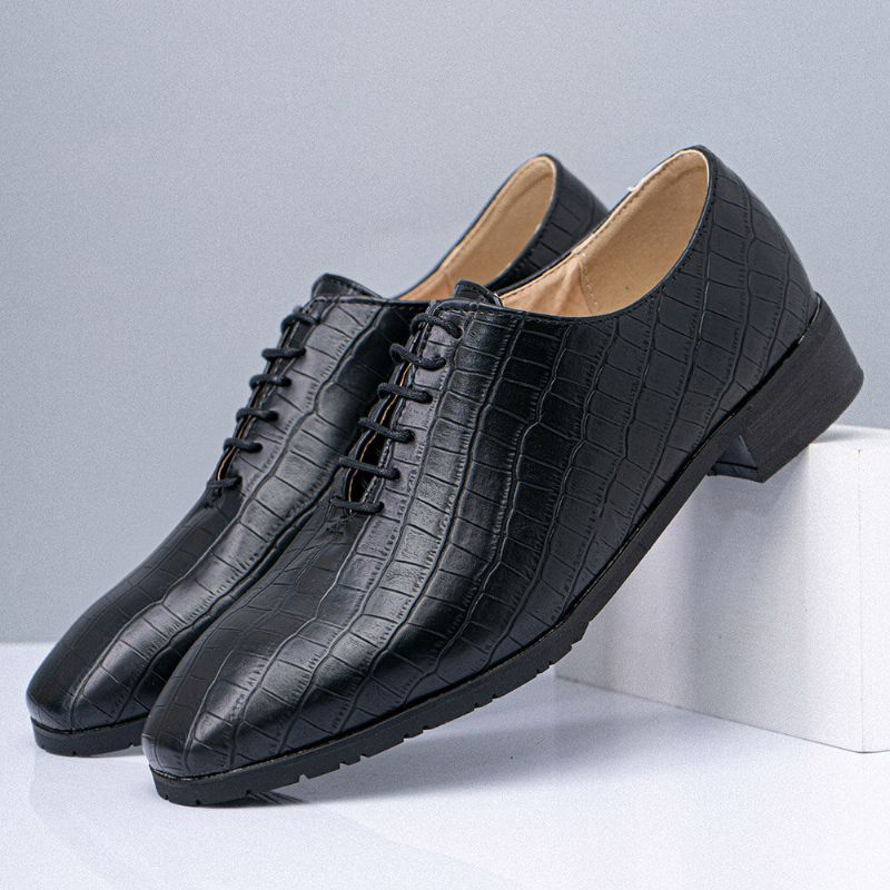 Herren Oxfords Mit Spitzer Zehenpartie Und Krokodilmuster