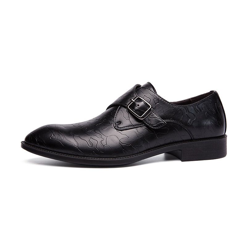 Herrenmode Britischer Stil Geprägte Metallschnalle Business Casual Formelle Schuhe