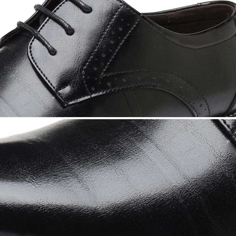 Klassische Formelle Business-leder-oxfords Mit Spitzer Zehenpartie