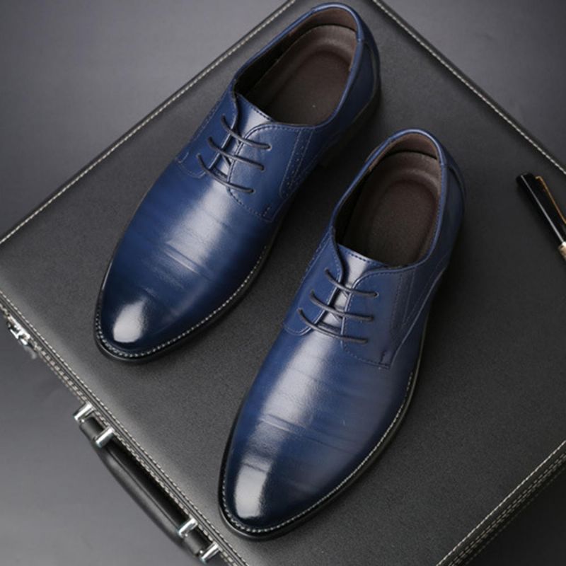 Klassische Formelle Business-leder-oxfords Mit Spitzer Zehenpartie