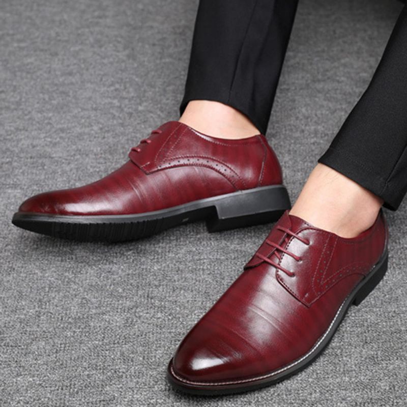 Klassische Formelle Business-leder-oxfords Mit Spitzer Zehenpartie