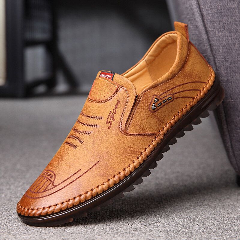 Lässige Business-loafer Aus Mikrofaser-leder Mit Rutschfester Weicher Sohle Für Herren