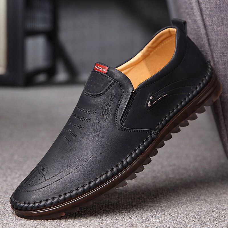 Lässige Business-loafer Aus Mikrofaser-leder Mit Rutschfester Weicher Sohle Für Herren