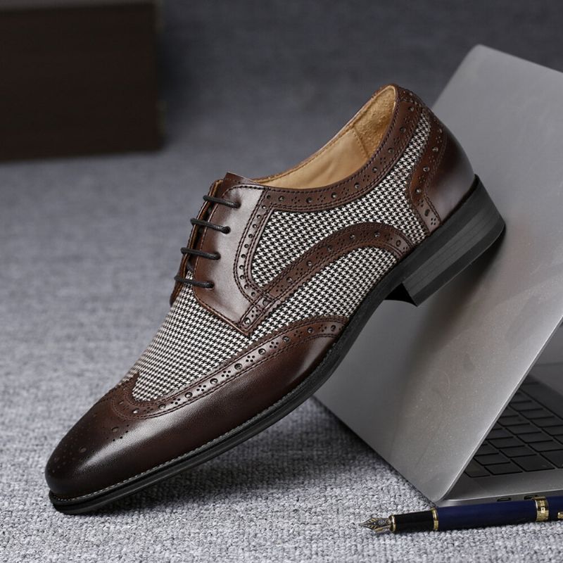 Männer Brogue Splicing Business Formal Schnürschuhe Oxfords