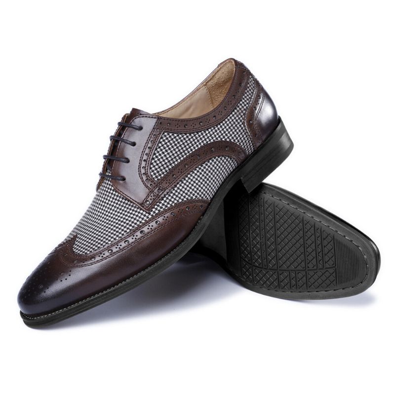 Männer Brogue Splicing Business Formal Schnürschuhe Oxfords