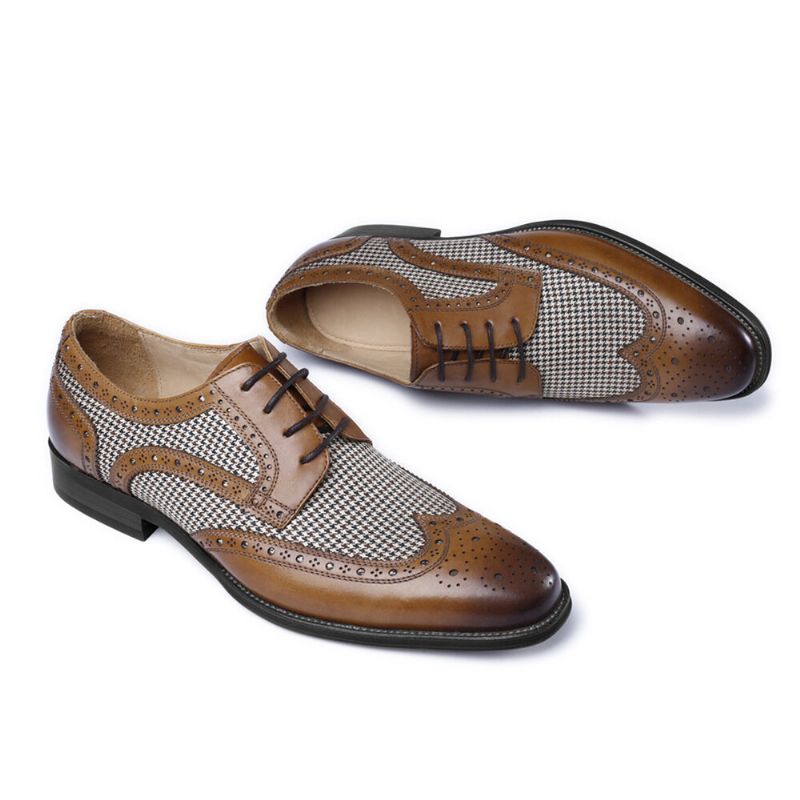 Männer Brogue Splicing Business Formal Schnürschuhe Oxfords