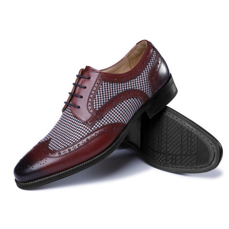 Männer Brogue Splicing Business Formal Schnürschuhe Oxfords