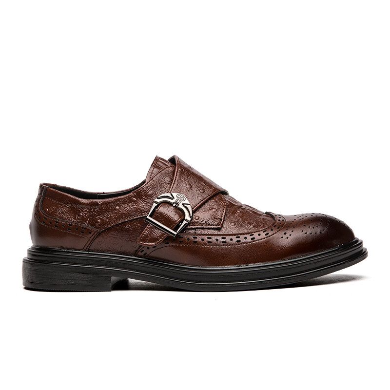 Männer Broguo Retro Metallschnalle Bequeme Tragbare Formelle Business Casual Schuhe