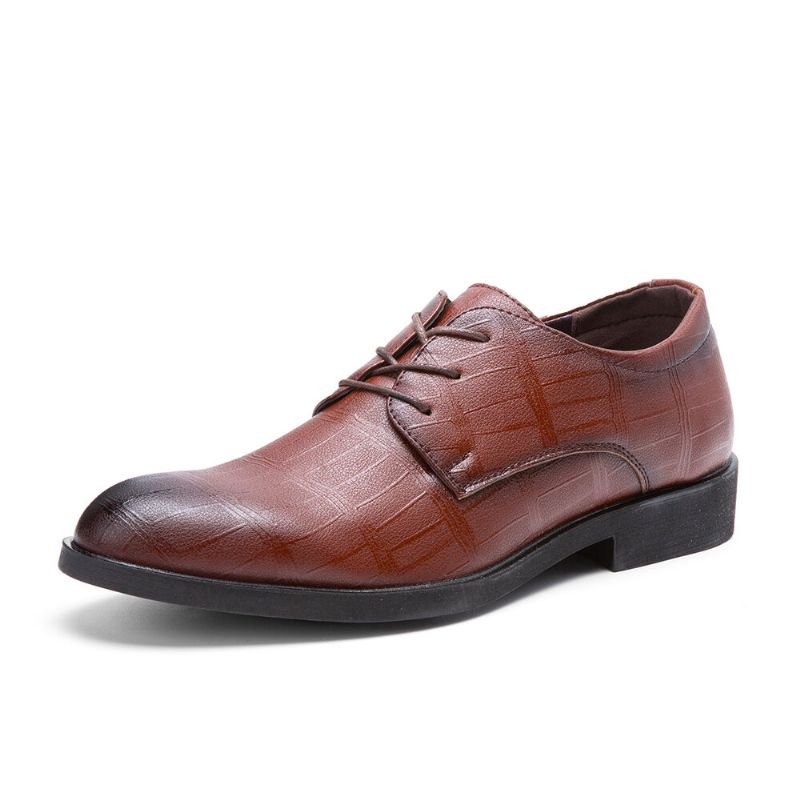 Männer Leder Atmungsaktive Weiche Sohle Klassische Reine Farbe Oxfords Lässige Business-schuhe