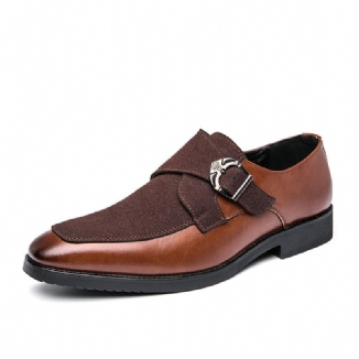 Männer Retro Metallschnalle Lederspleißen Synthetisches Wildleder Bequeme Tragbare Business Casual Schuhe