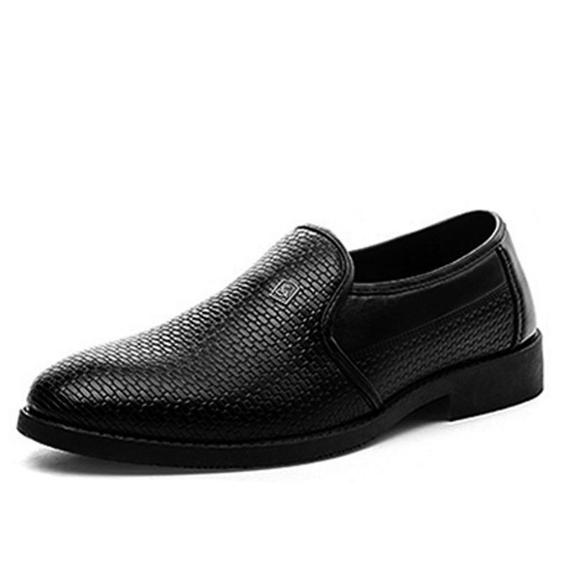 Schwarze Spitze Zehen-slip-on-formelschuhe Für Herren