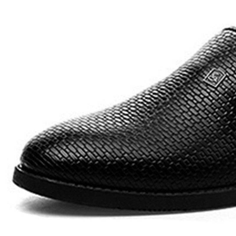 Schwarze Spitze Zehen-slip-on-formelschuhe Für Herren