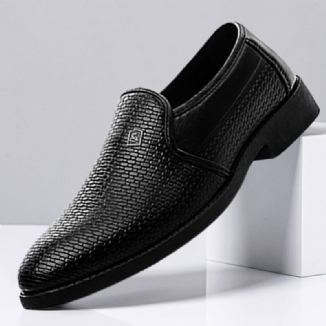 Schwarze Spitze Zehen-slip-on-formelschuhe Für Herren