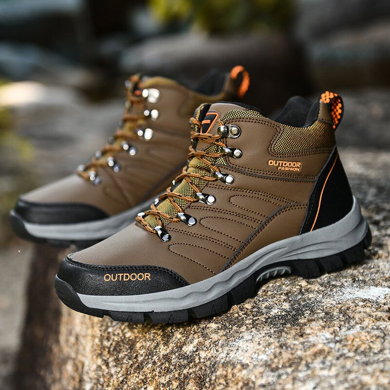 Bequeme Anti-kollisions-zehenkappe Für Herren Rutschfest Outdoor-sport Lässige Wanderschuhe