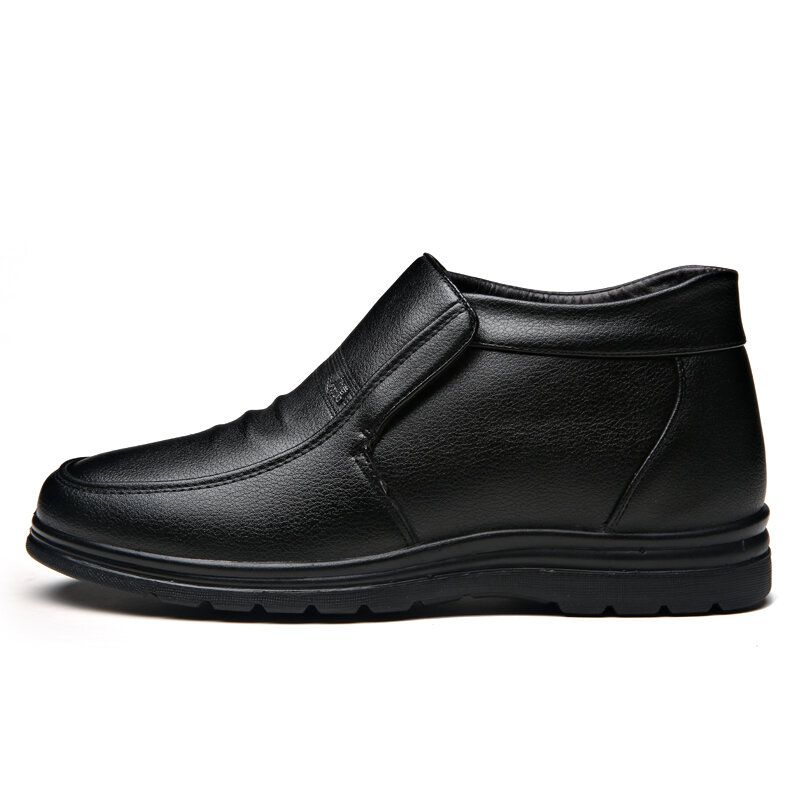 Bequeme Herren-rindsleder-warm Gefütterte Weiche Business-casual-stiefeletten