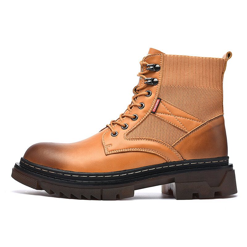 Bequeme Runde Rutschfeste High-top-tooling-stiefel Für Herren