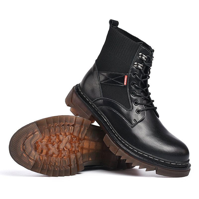 Bequeme Runde Rutschfeste High-top-tooling-stiefel Für Herren