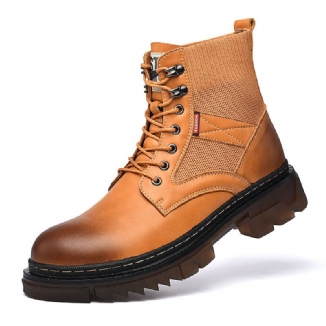 Bequeme Runde Rutschfeste High-top-tooling-stiefel Für Herren