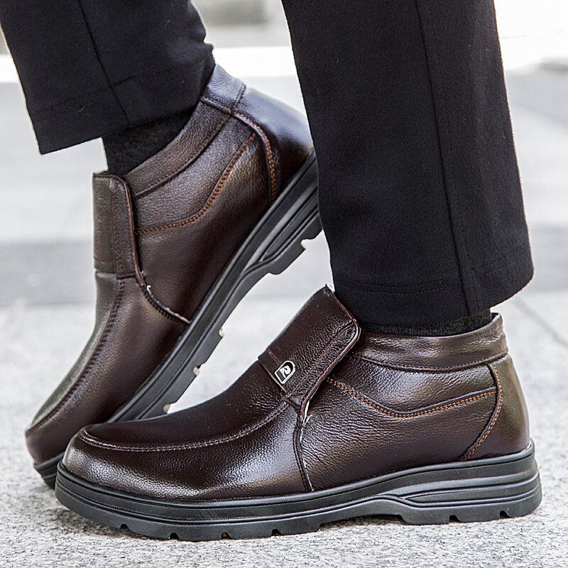 Bequeme Wasserdichte Rutschfeste Warme Weiche Business-casual-stiefeletten Für Herren