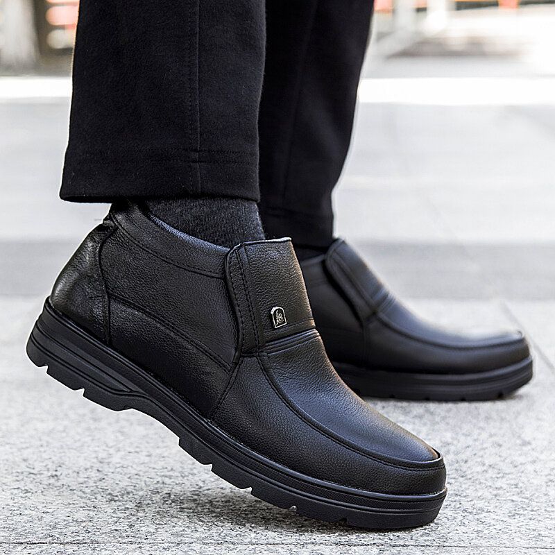 Bequeme Wasserdichte Rutschfeste Warme Weiche Business-casual-stiefeletten Für Herren