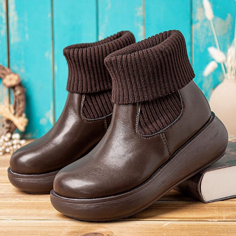 Damenmode Beiläufige Bequeme Plattform-sockenstiefel