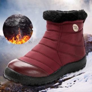 Große Bequeme Warme Wasserdichte Winter-schneestiefel Mit Reißverschluss Für Damen