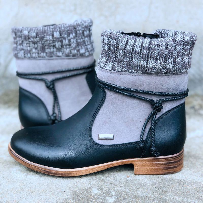 Große Damen-retro-warme Tägliche Winter-sockenspleißstiefel