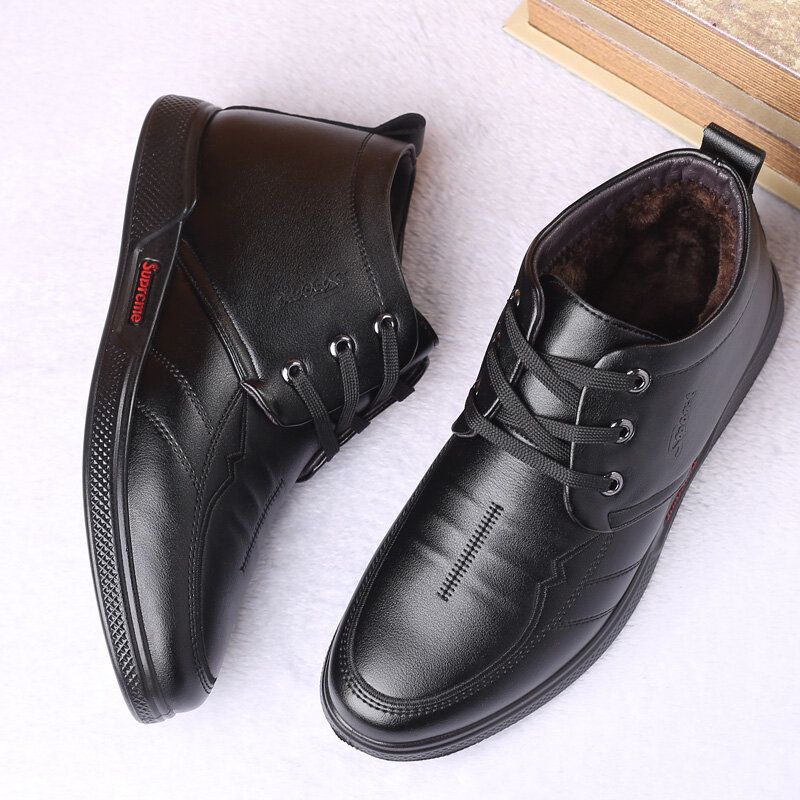 Herren Mikrofaser Leder Warm Soft Sole Business Casual Stiefeletten