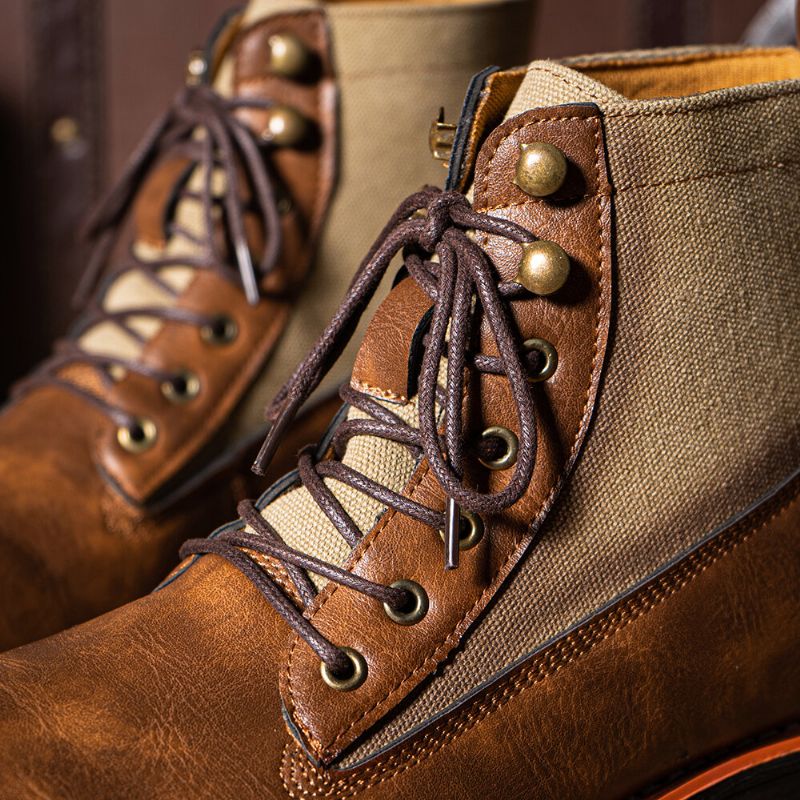 Herren Retro Lässige Rutschfeste Gespleißte Kurze Business-stiefel