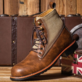 Herren Retro Lässige Rutschfeste Gespleißte Kurze Business-stiefel