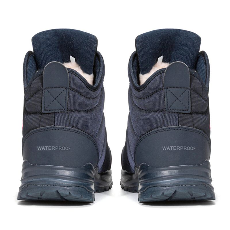 Herren-schnürschuhe Rutschfest Wasserdicht Plus Samt Verdicken Winter Warme Schneestiefel Lässige Wanderschuhe