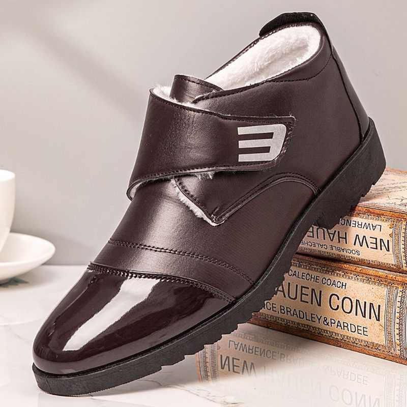 Herren Warmfutter Klettverschluss Casual Business Stiefeletten