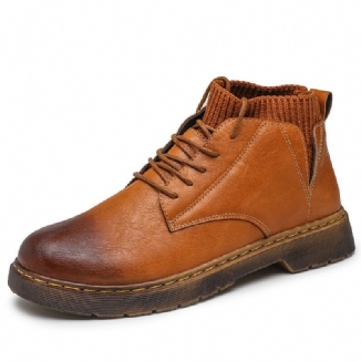 Kurze Bequeme Rutschfeste Herren-schnürstiefel Im Retro-stil