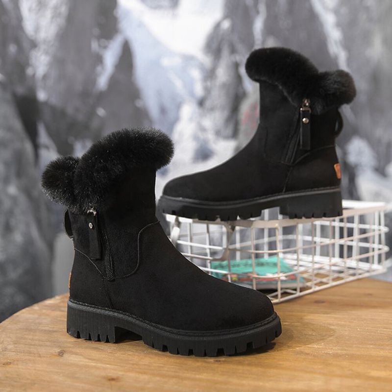 Lässige Bequeme Winter-schneestiefel Mit Seitlichem Reißverschluss Für Damen In Großen Größen